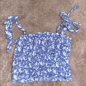 Blue & White Crop Top